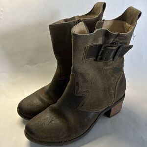 Olukai Women's Kaiulani Boot 7.5 Block Heel 1.5 Boho Western leather brown